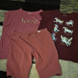 The Children's Place Unicorn Pajama Set - Red and Pink